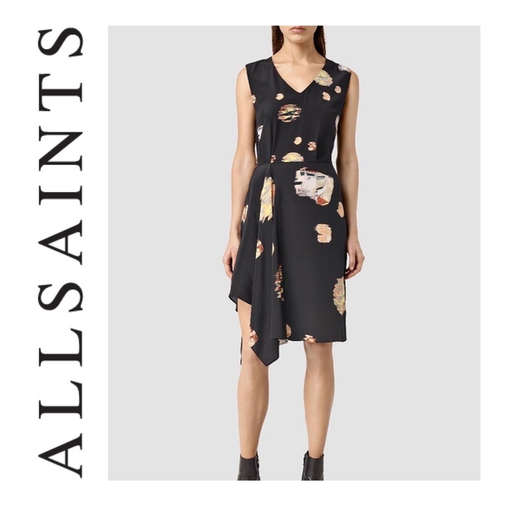ÀLL SAINTS Vista Brocade Silk Dress In Size 10